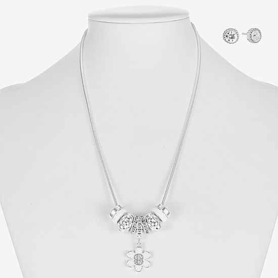 Liz Claiborne Womens Glass Flower 2-pc. Jewelry Set