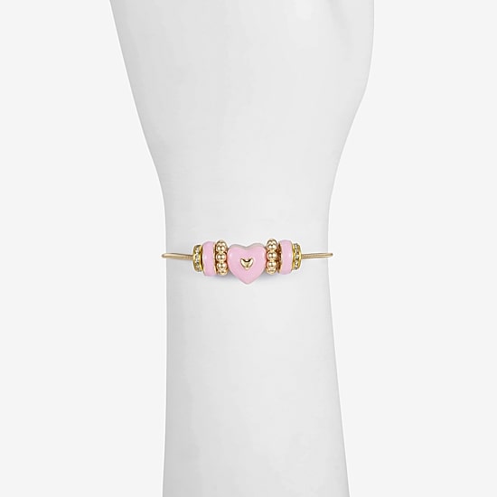 Liz Claiborne Womens Glass Heart Charm Bracelet