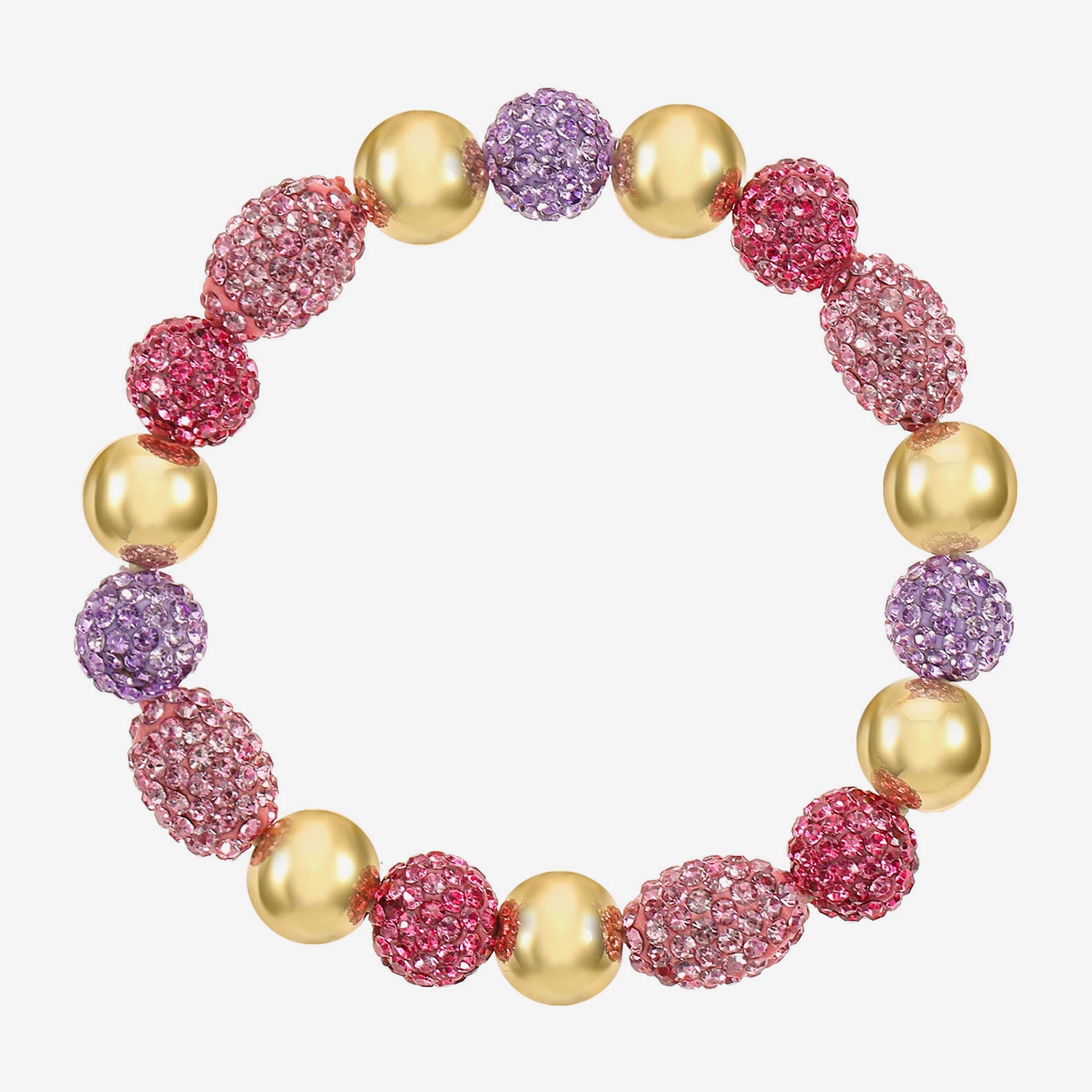 Monet Jewelry Womens Pink Glass Round Stretch Bracelet