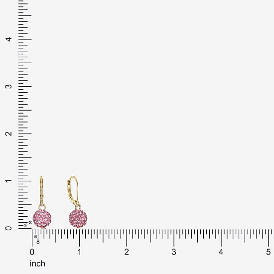 Monet Jewelry Womens Pink Glass Round Drop Earrings