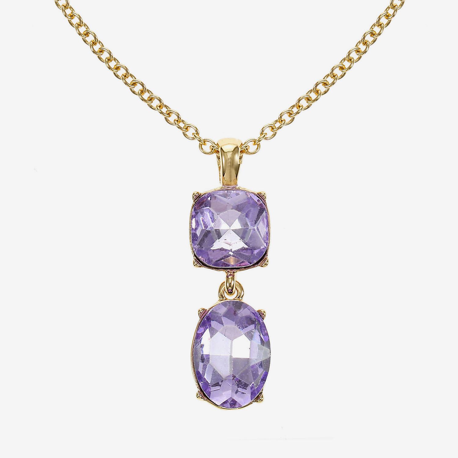 Monet Jewelry Womens Glass Cushion 17 Inch Pendant Necklace