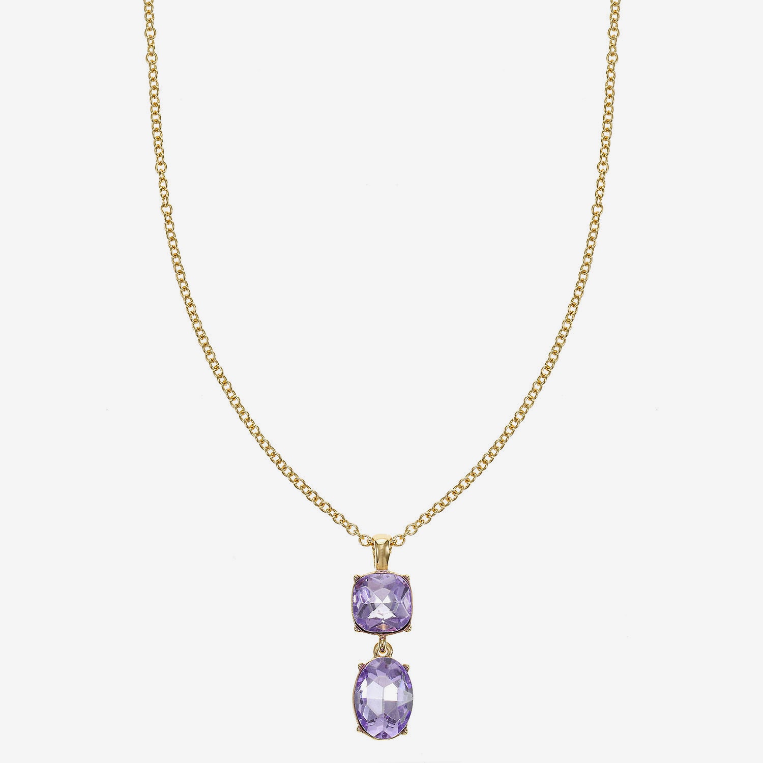 Monet Jewelry Womens Glass Cushion 17 Inch Pendant Necklace