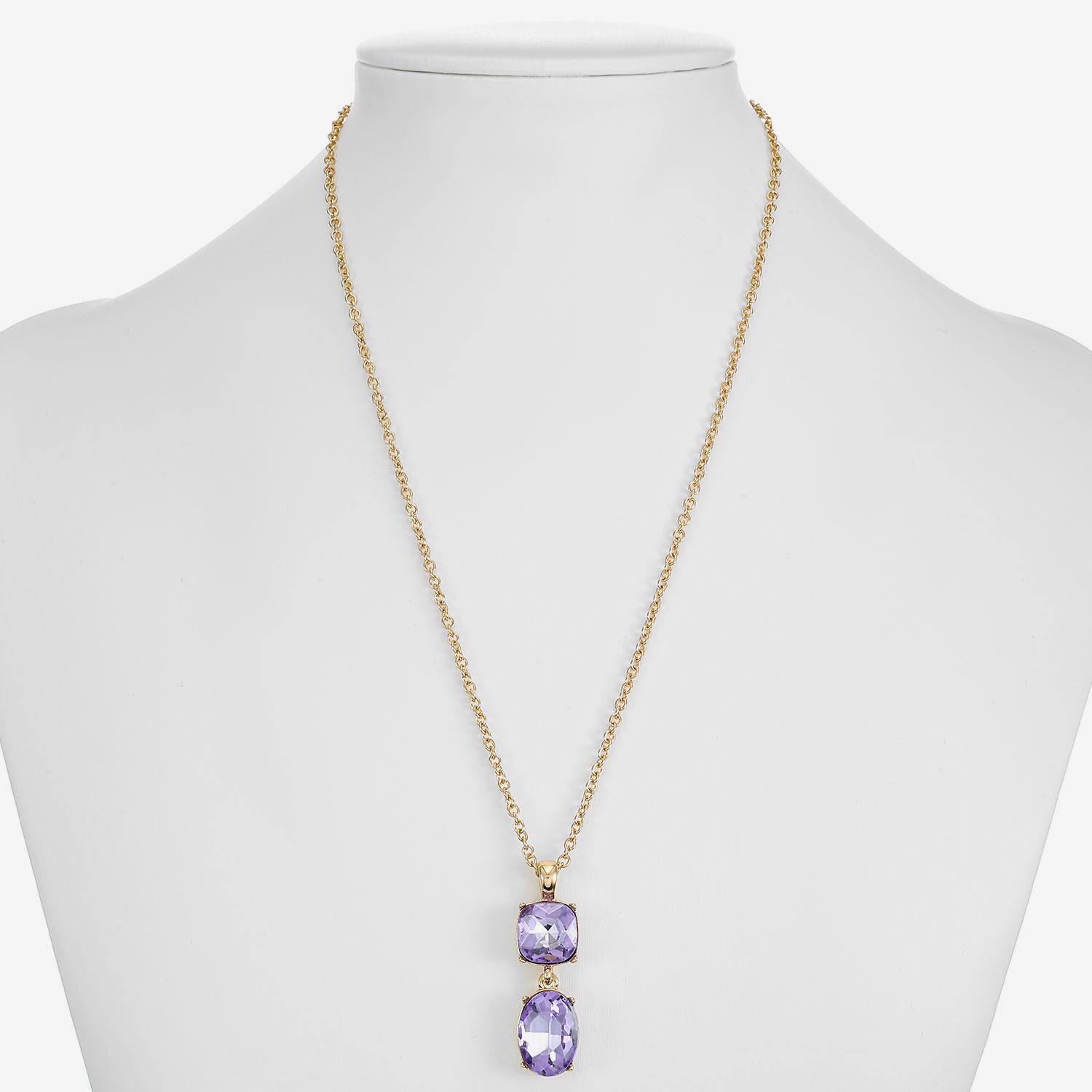 Monet Jewelry Womens Glass Cushion 17 Inch Pendant Necklace