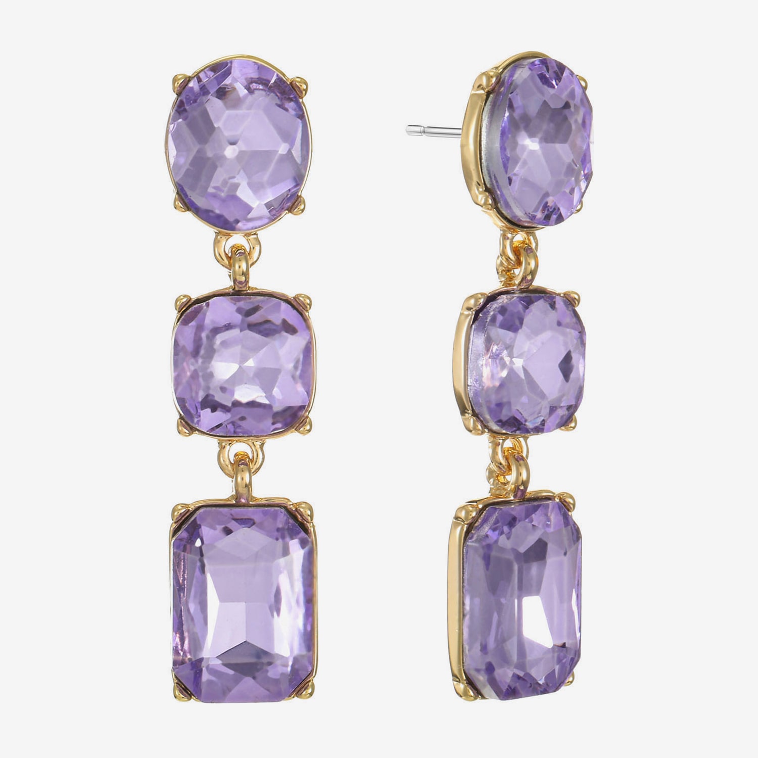 Monet Jewelry Womens Glass Cushion Hypoallergenic Drop Earrings