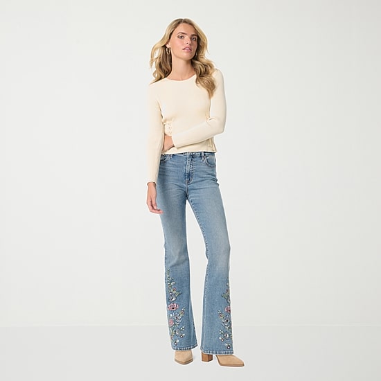 JS Jessica Simpson Womens High Rise Flare Leg Jean