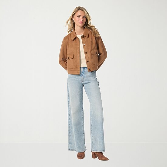 JS Jessica Simpson Womens High Rise Wide Leg Jean
