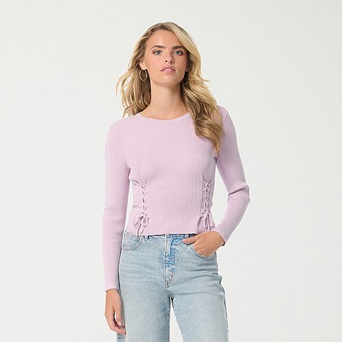 JS Jessica Simpson Womens Boat Neck Long Sleeve Pullover Sweater, X-large, Purple