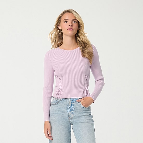 JS Jessica Simpson Womens Boat Neck Long Sleeve Pullover Sweater