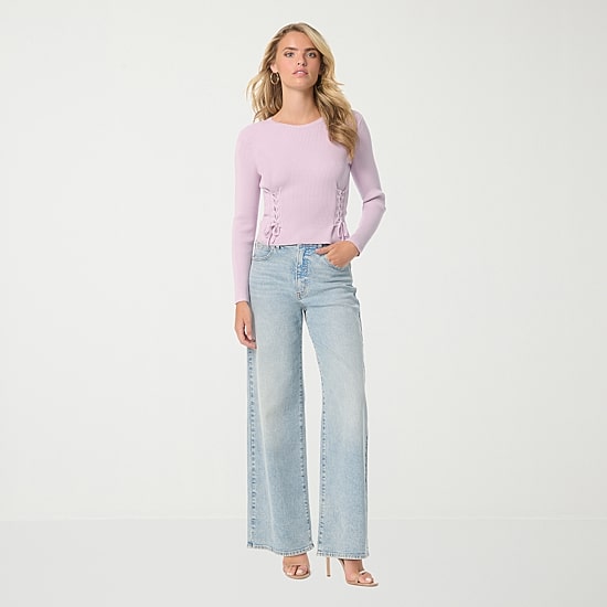 JS Jessica Simpson Womens Boat Neck Long Sleeve Pullover Sweater