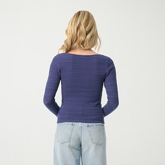 JS Jessica Simpson Womens Square Neck Long Sleeve Blouse