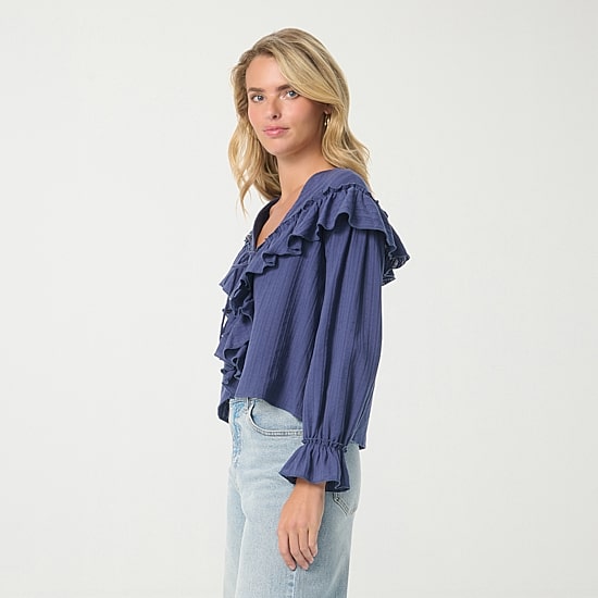 JS Jessica Simpson Womens V Neck Long Sleeve Blouse