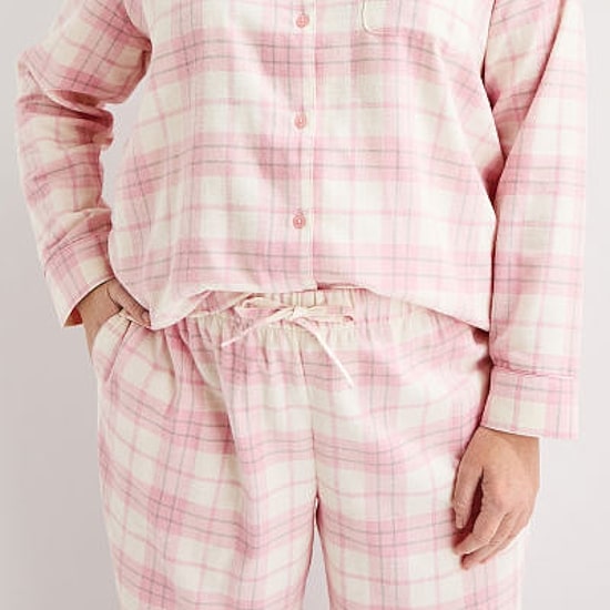 Liz Claiborne Womens Flannel Long Sleeve 2-pc. Pajama Set