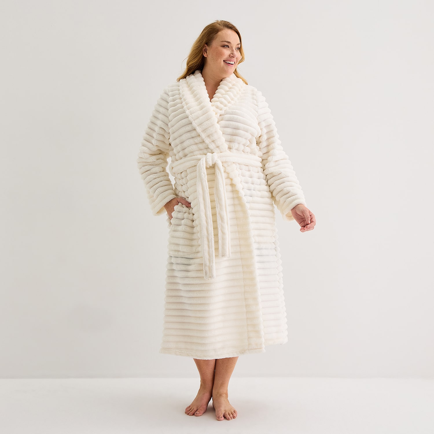 Liz Claiborne Womens Long Length Long Sleeve Robe