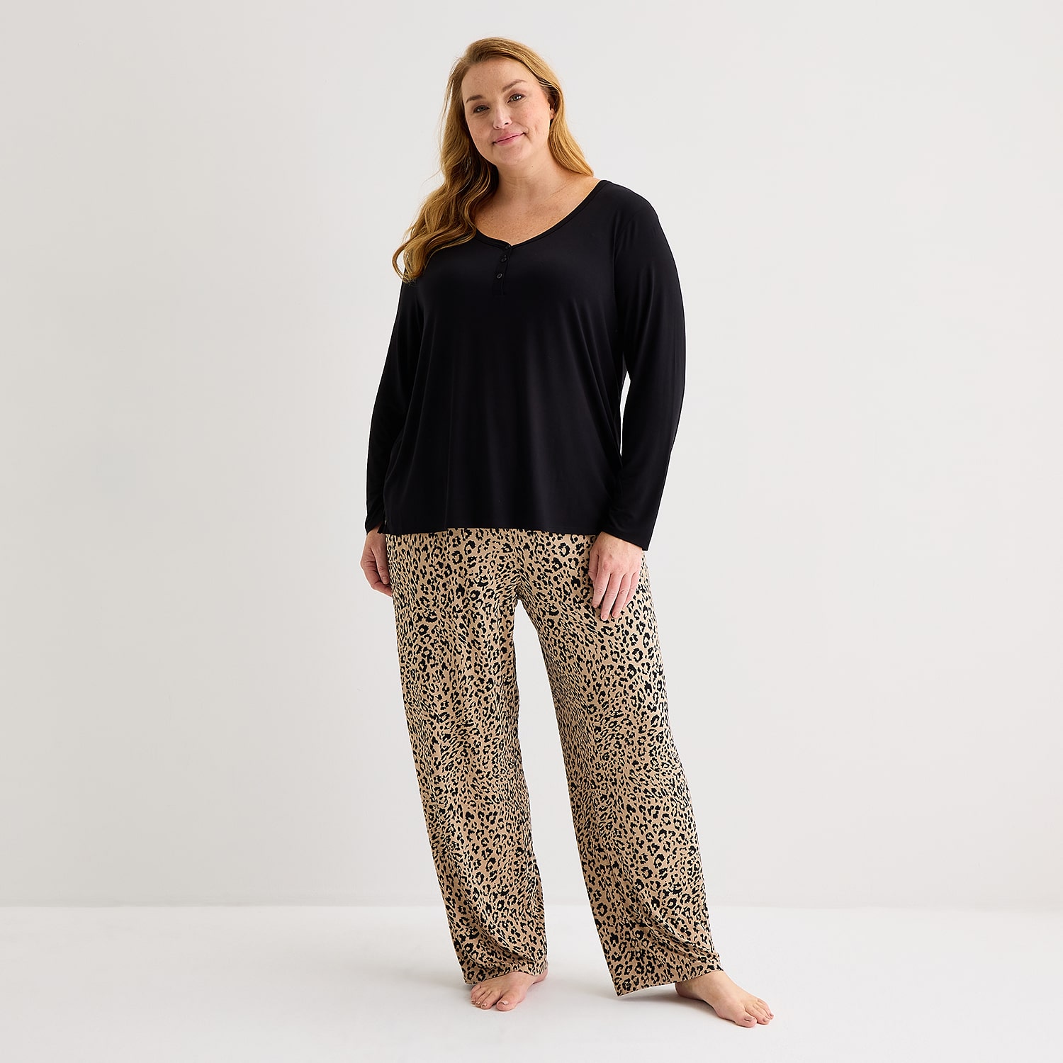 Liz Claiborne Cool and Calm Womens Long Sleeve 2-pc. Pajama Set