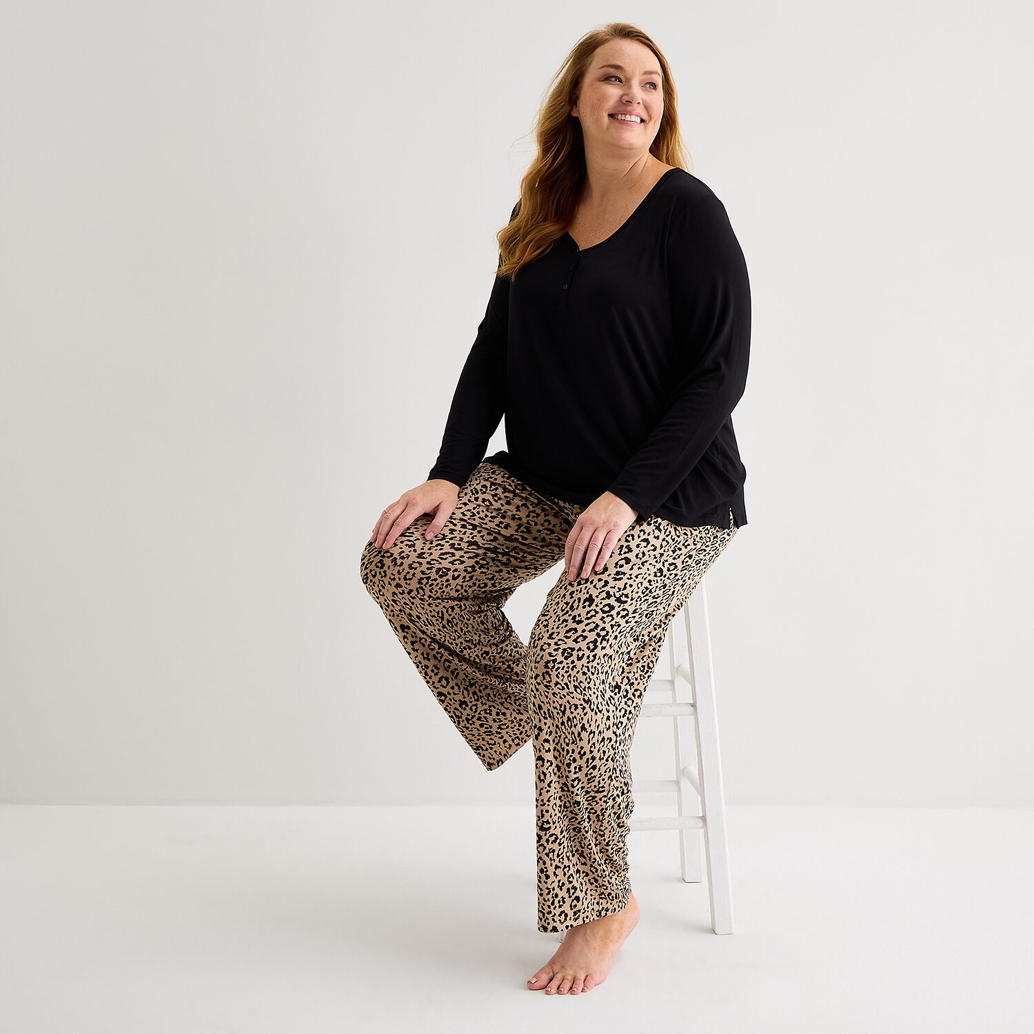 Liz Claiborne Cool and Calm Womens Long Sleeve 2-pc. Pajama Set