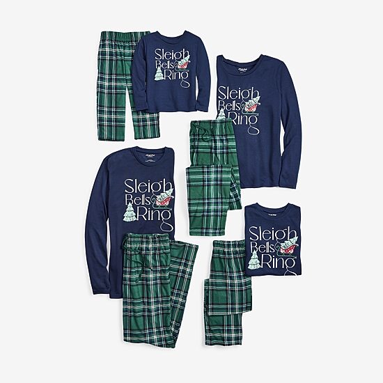 North Pole Trading Co. Sleigh Bells Ring Unisex Adult Microfleece Matching Family Pajama Pants