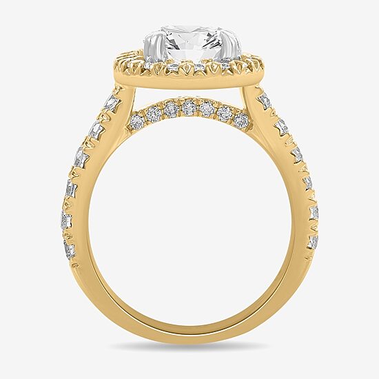 (H-I / Si1-Si2) Womens 4 CT. T.W. Lab Grown White Diamond 14K White Gold Pear Side Stone Halo Engagement Ring
