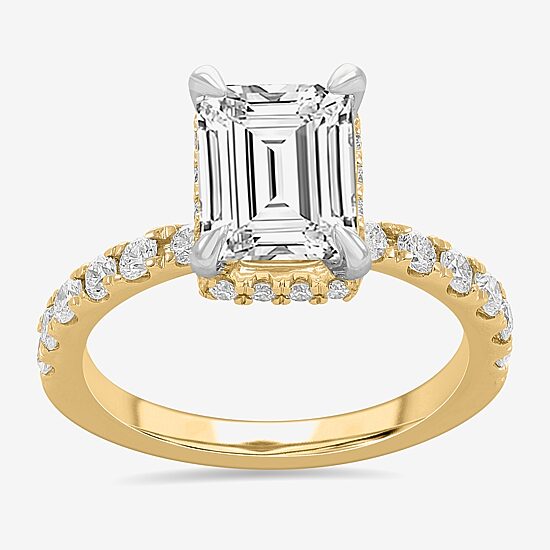 (H-I / Si1-Si2) Womens 3 3/4 CT. T.W. Lab Grown White Diamond 14K White Gold Side Stone Engagement Ring