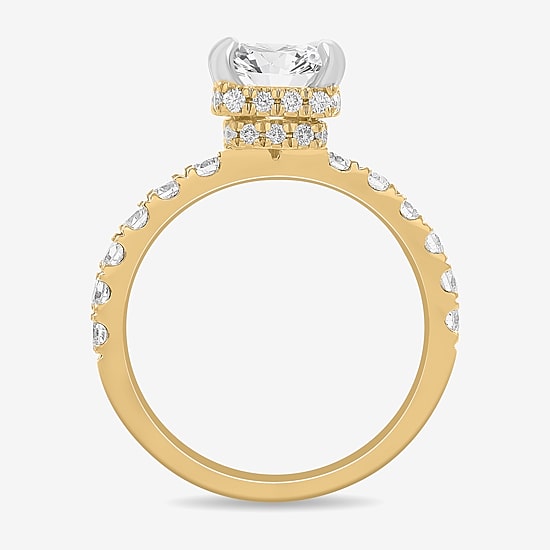(H-I / Si1-Si2) Womens 3 3/4 CT. T.W. Lab Grown White Diamond 14K White Gold Side Stone Engagement Ring