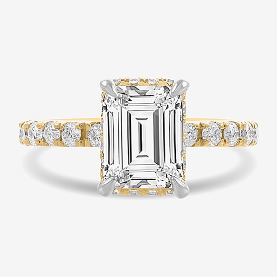(H-I / Si1-Si2) Womens 3 3/4 CT. T.W. Lab Grown White Diamond 14K White Gold Side Stone Engagement Ring