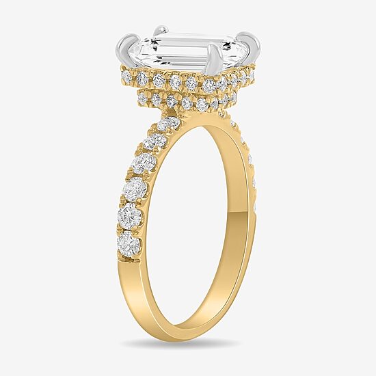 (H-I / Si1-Si2) Womens 3 3/4 CT. T.W. Lab Grown White Diamond 14K White Gold Side Stone Engagement Ring