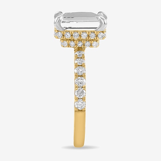 (H-I / Si1-Si2) Womens 3 3/4 CT. T.W. Lab Grown White Diamond 14K White Gold Side Stone Engagement Ring