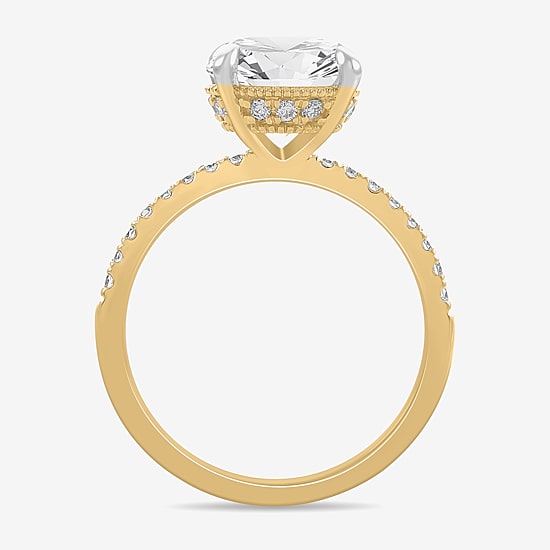 (H-I / Si1-Si2) Womens 3 1/4 CT. T.W. Lab Grown White Diamond 14K White Gold Round Side Stone Engagement Ring