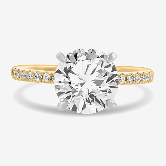 (H-I / Si1-Si2) Womens 3 1/4 CT. T.W. Lab Grown White Diamond 14K White Gold Round Side Stone Engagement Ring