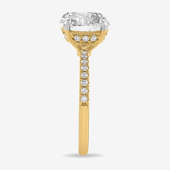 (H-I / Si1-Si2) Womens 3 1/4 CT. T.W. Lab Grown White Diamond 14K White Gold Round Side Stone Engagement Ring