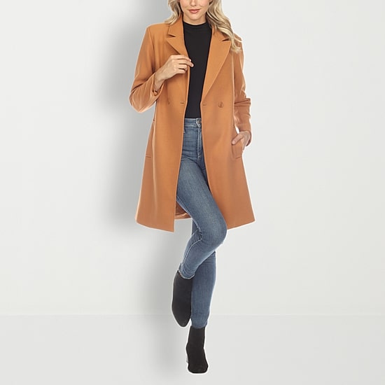 White Mark Womens Midweight Car Coat