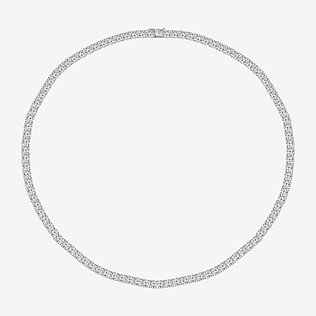 Adjustable Length Womens Cubic Zirconia Sterling Silver 26 Inch