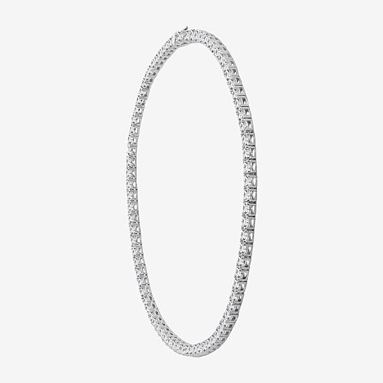 Diamonart Womens White Cubic Zirconia Sterling Silver 17 Inch Tennis Necklace