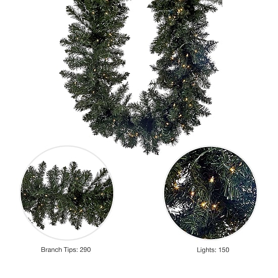 Kurt Adler 9-Ft Twinkle Vanderbilt Pre-Lit Christmas Indoor Garland