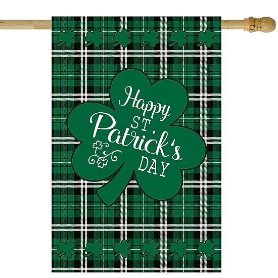 28In X 40In Happy St. Patrick's Day Plaid Garden Flags