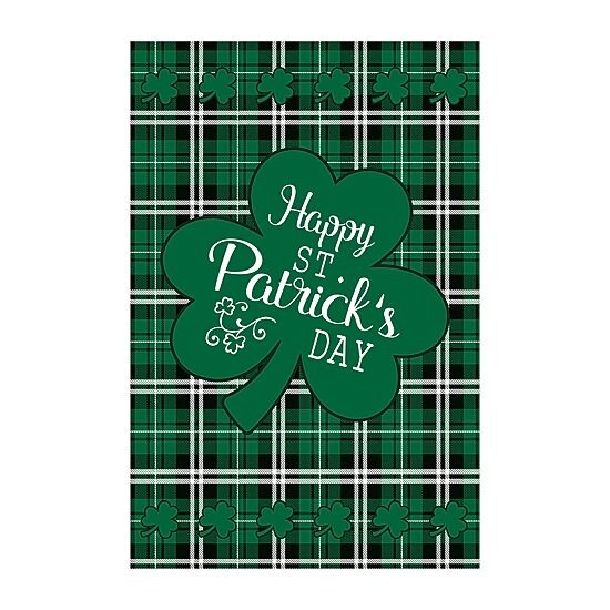 28In X 40In Happy St. Patrick's Day Plaid Garden Flags