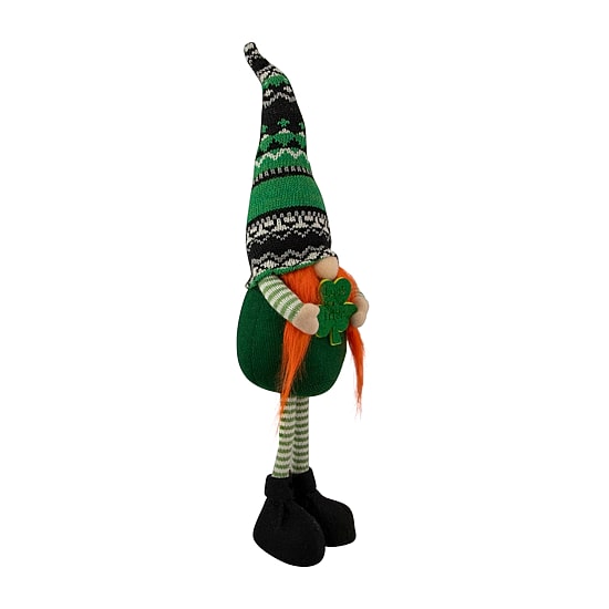 Northlight 19" Green And Black Leprechaun Girl Standing Figure St. Patricks Day Gnome
