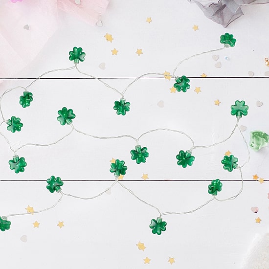Northlight 6.3ft Green Led Mini St Patrick'S Day Shamrock With Timer Clear Wire String Lights