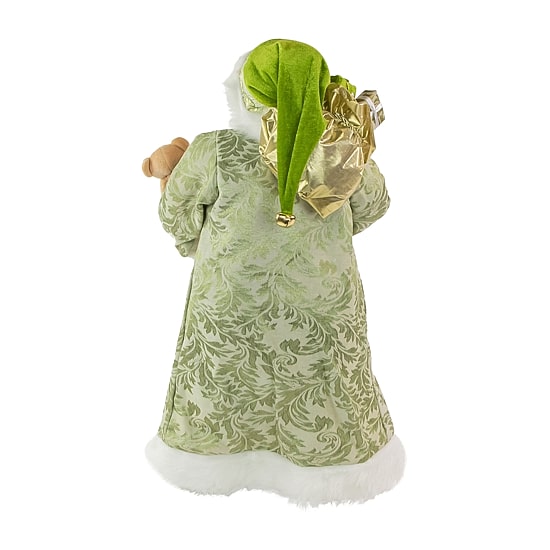 Northlight 24in St Patrick'S Irish Santa Claus With Teddy Bear And Gift Bag St. Patricks Day Santa Figurine