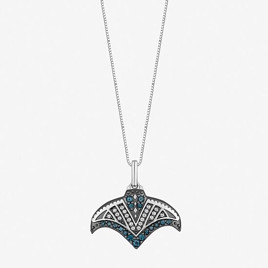 Womens Diamond Accent Natural White Diamond Accent Sterling Silver 18 Inch Pendant Necklace