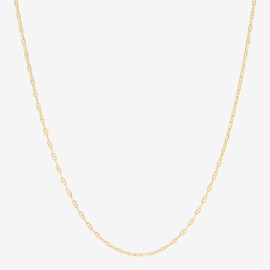 Made in Italy Womens 14K Gold 18 Inch Mariner Chain Necklace