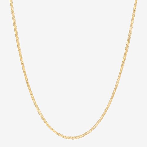 Made in Italy Womens 14K Gold 20 Inch Wheat Chain Necklace, One Size, Yellow