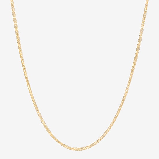 Made in Italy Womens 14K Gold 20 Inch Wheat Chain Necklace
