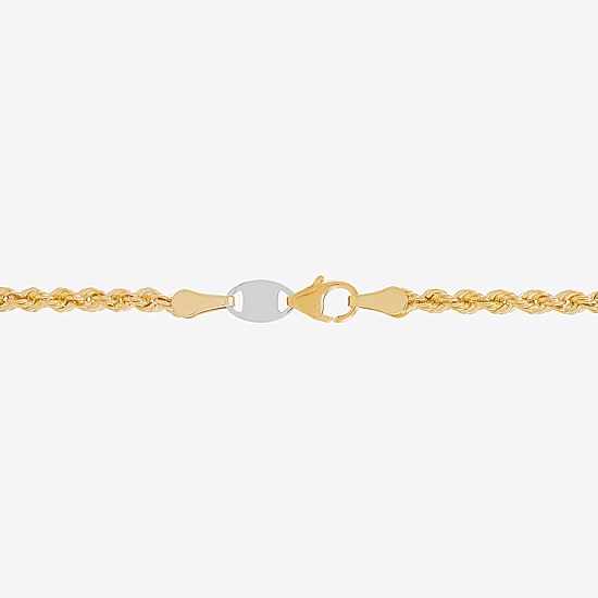 Bonded Brilliance Womens 14K Gold Bonded With Sterling Silver 18 Inch Rope Chain Necklace