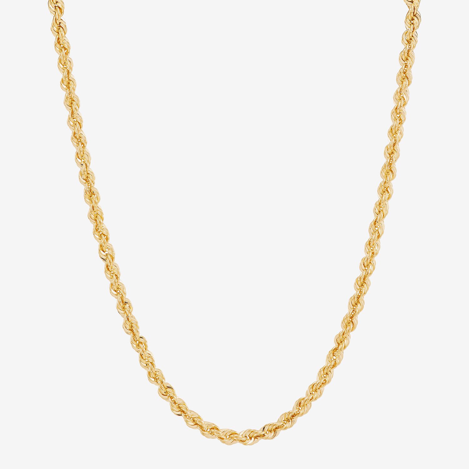 Bonded Brilliance Womens 14K Gold Bonded With Sterling Silver 18 Inch Rope Chain Necklace