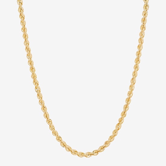 Bonded Brilliance Womens 14K Gold Bonded With Sterling Silver 18 Inch Rope Chain Necklace