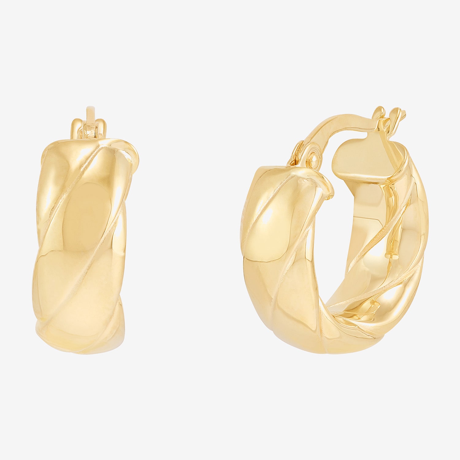 Made in Italy Womens 14K Gold 16mm Hoop Earrings