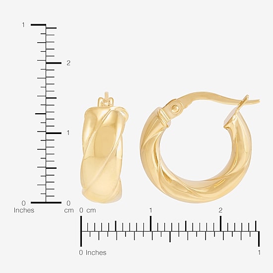 Made in Italy Womens 14K Gold 16mm Hoop Earrings