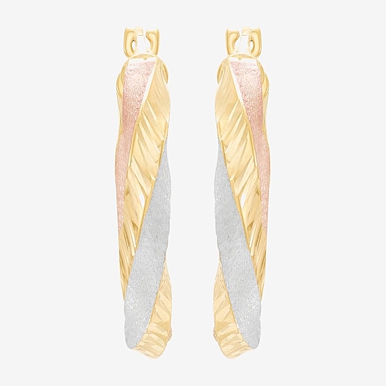 Made in Italy Womens 14K Gold 20mm Hoop Earrings