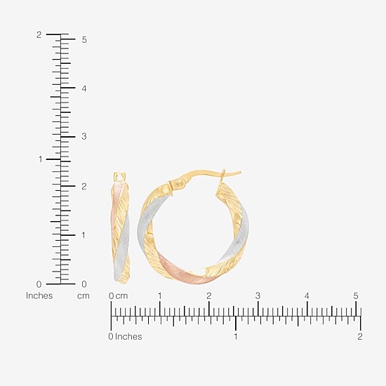 Made in Italy Womens 14K Gold 20mm Hoop Earrings