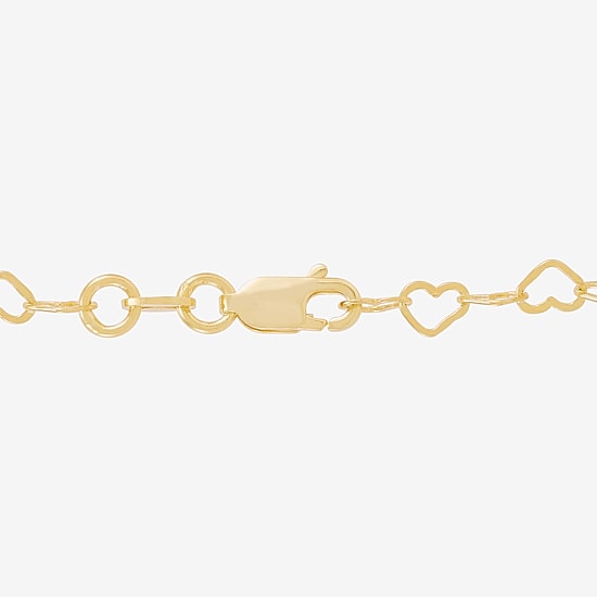 Made in Italy Womens 24K Gold Over Silver 7.5 Inch Solid Link Chain Bracelet